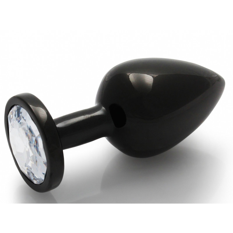 Ouch! Bijou anal Round Gem M 7 x 3.3 cm Noir-transparent